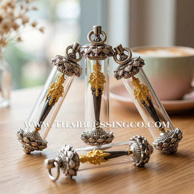 🔱 Khatha Mahaphrom Jaturapak – The Scepter of the Four-Faced Brahma (White Gold Head Edition) – Luang Pu Nen Kaeo (2561) – The Sovereign Tool for Universal Command, Infinite Wealth, and Divine Destiny!