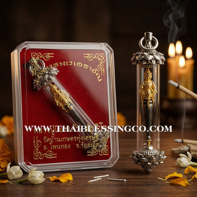 🔱 Khatha Mahaphrom Jaturapak – The Scepter of the Four-Faced Brahma (White Gold Head Edition) – Luang Pu Nen Kaeo (2561) – The Sovereign Tool for Universal Command, Infinite Wealth, and Divine Destiny!