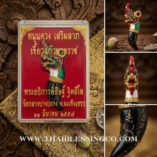 🔱 Khiaokaeo Nakkharat – Full Enamel Sacred Naga Tooth – Luang Pho Fu, Wat Bang Samak (2557) – The Ultimate Sovereign Engine for Vibrational Wealth, Command, and Infinite Attraction!