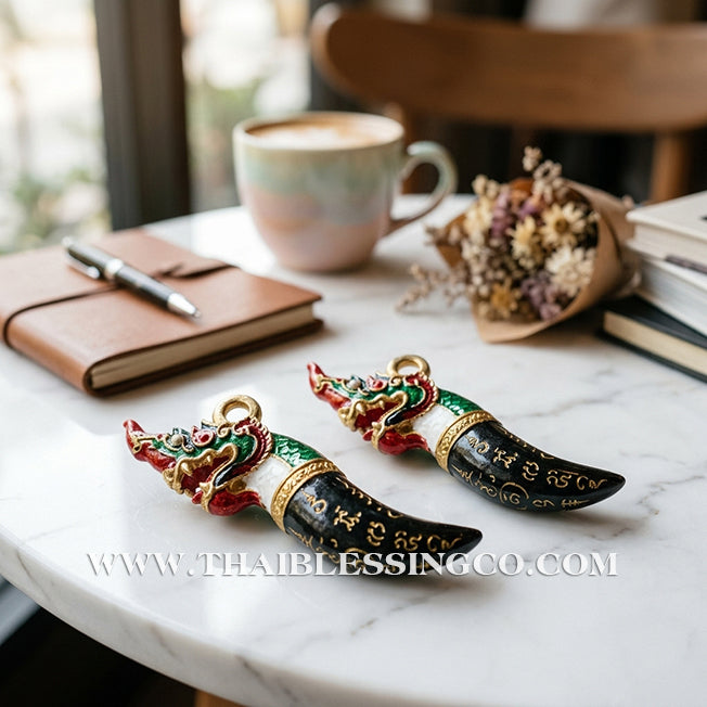 🔱 Khiaokaeo Nakkharat – Full Enamel Sacred Naga Tooth – Luang Pho Fu, Wat Bang Samak (2557) – The Ultimate Sovereign Engine for Vibrational Wealth, Command, and Infinite Attraction!