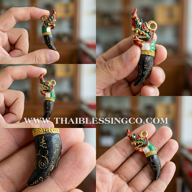 🔱 Khiaokaeo Nakkharat – Full Enamel Sacred Naga Tooth – Luang Pho Fu, Wat Bang Samak (2557) – The Ultimate Sovereign Engine for Vibrational Wealth, Command, and Infinite Attraction!