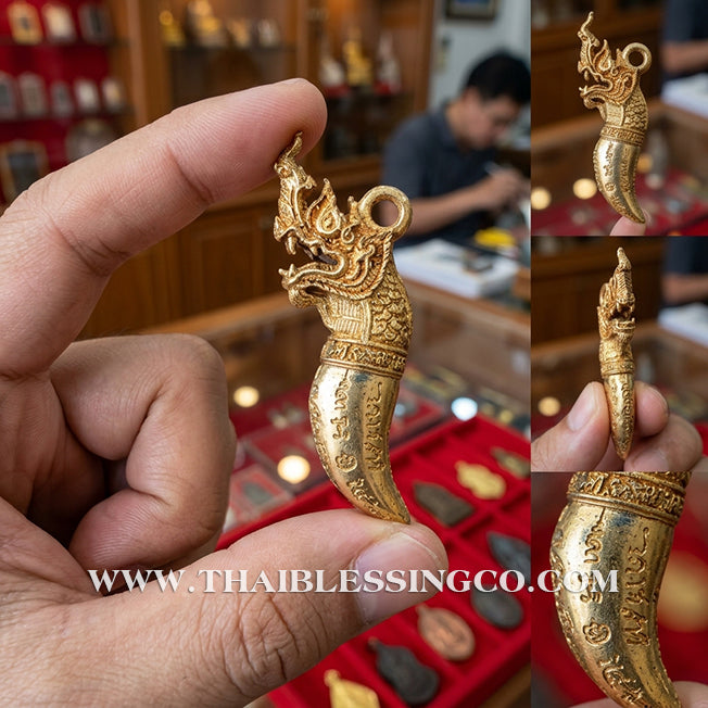 🔱 Khiaokaeo Nakkharat – The Sacred Naga Tooth – Luang Pho Fu, Wat Bang Samak (2557) – The Sovereign Engine for Infinite Wealth, Command Authority, and Mystical Dominance!