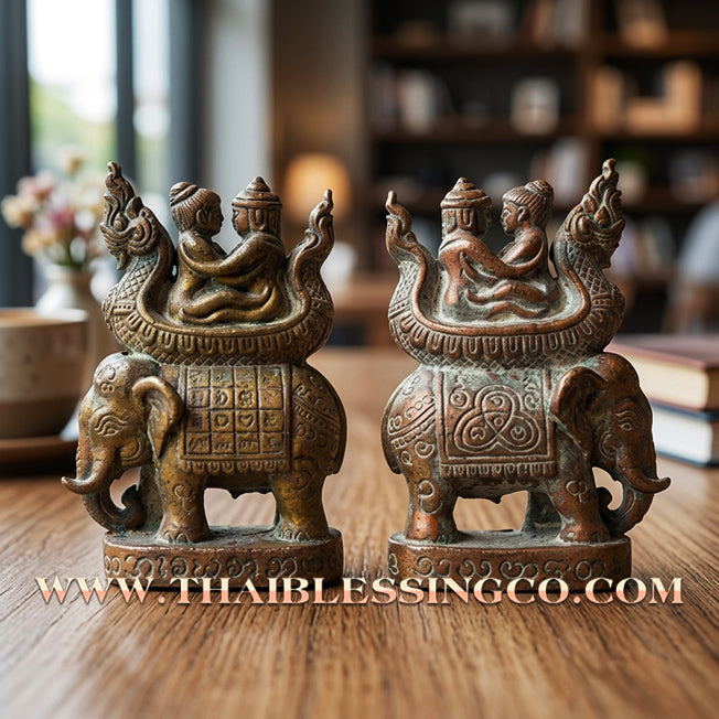 ✨ Khun In "7-Elephant Power" (Chang San) Supreme Love Magnet: Sacred Deep-Earth Bronze (Tipa Lohit) for Absolute Infatuation, Soulmate Binding, and Unstoppable Command