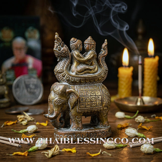 ✨ Khun In "7-Elephant Power" (Chang San) Supreme Love Magnet: Sacred Deep-Earth Bronze (Tipa Lohit) for Absolute Infatuation, Soulmate Binding, and Unstoppable Command