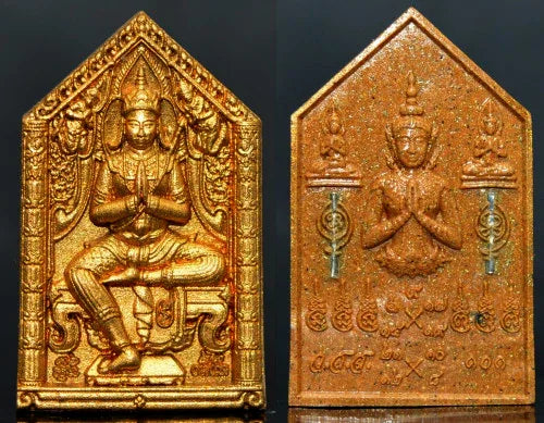 ✨ Enchanting Charm & Supreme Protection – Khun Paen Mon Lok Wiwon with Double Silver Takruds by Phra Ajarn Juab ✨