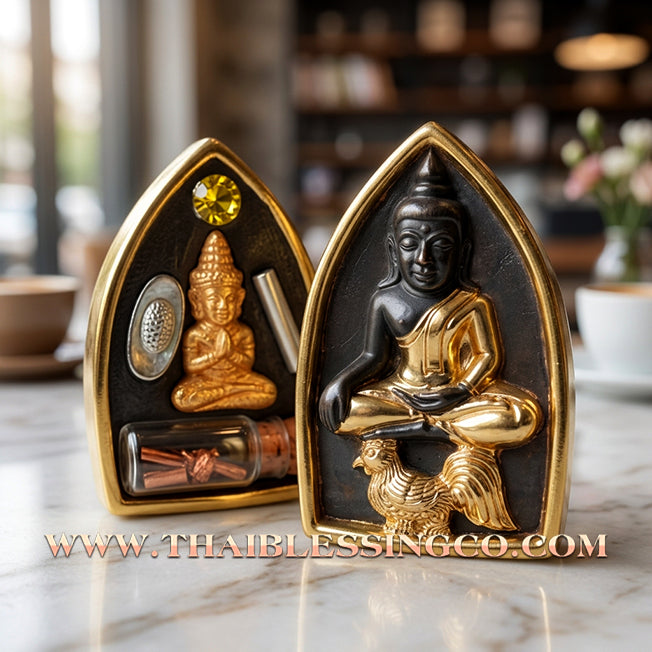 ✨ Khun Phaen Maha Long "Sud Rak Saen Saneha" Royal Edition: Sacred Khan Long Hin Bronze with Partial Gold Plating for Absolute Infatuation, Social Dominance, and Elite Romantic Attraction