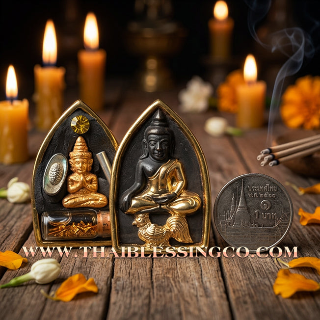 ✨ Khun Phaen Maha Long "Sud Rak Saen Saneha" Royal Edition: Sacred Khan Long Hin Bronze with Partial Gold Plating for Absolute Infatuation, Social Dominance, and Elite Romantic Attraction