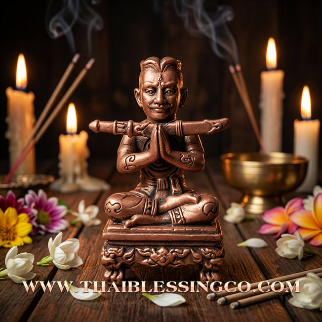 ✨ Khun Phaen "Mon Saneh Na Na Thong" Royal Edition: Satin Gold Essence Talisman for Supreme Charisma, Irresistible Attraction, and Elite Financial Success (2024 Masterpiece by Achan Subin Na Na Thong)