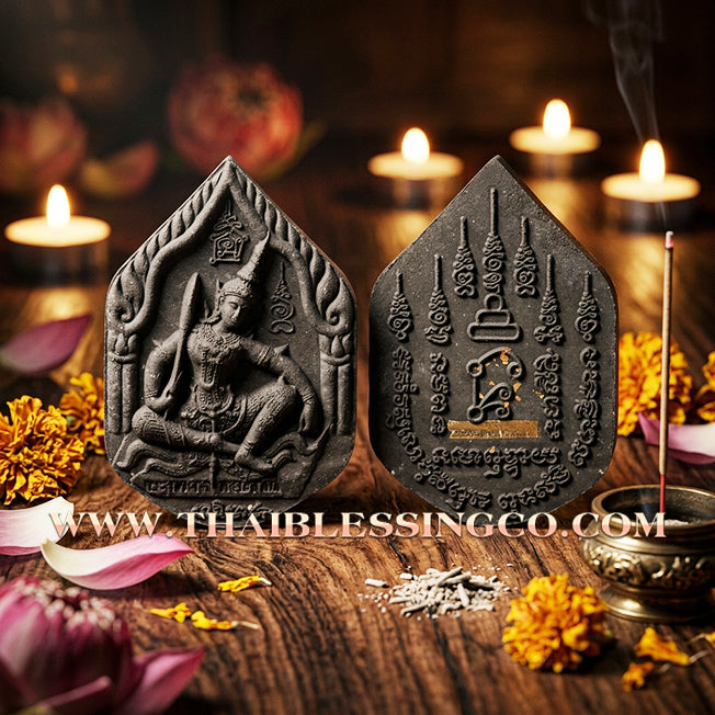 ✨ Khun Phaen Prai Akom: Sacred Black Sarika Herbal Essence Talisman for Divine Persuasion, Infinite Fortune, and Mystical Protection Shield