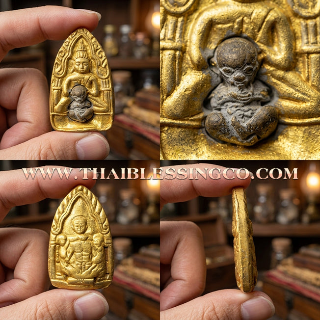 ✨ Khun Phaen "Rai Mon" Phrai Guman Supreme Edition: Sacred 55-Ingredient Herbal Essence with Ancient Bronze "Success" Guman Thong for Total Life Mastery, Infinite Wealth, and Miraculous Protection