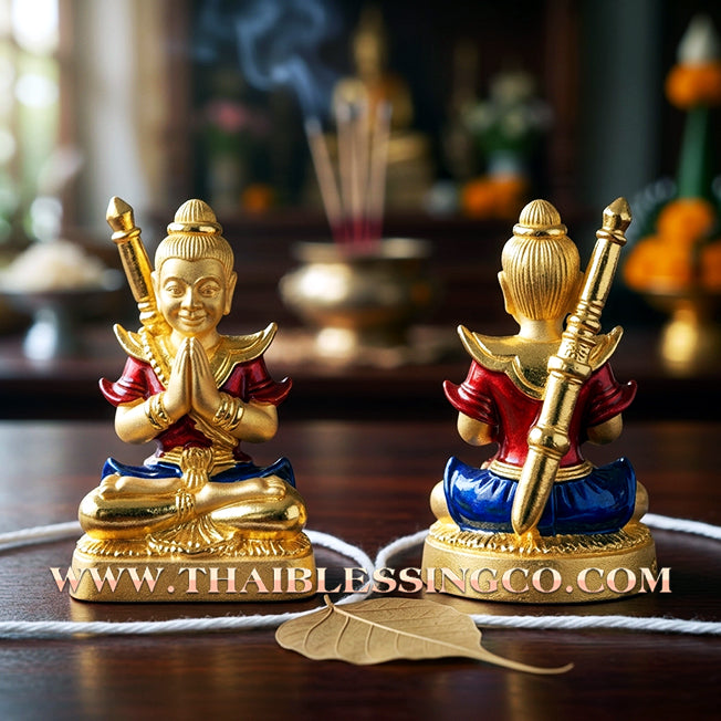 ✨ Khun Phaen "Saen Akhom" Mon Maha Long Royal Edition: Sacred Samrit Bronze with 24K Gold Plating & Hand-Painted Enamel (Long Ya) for Supreme Infatuation, Executive Charisma, and Elite Prosperity