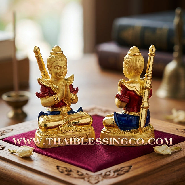 ✨ Khun Phaen "Saen Akhom" Mon Maha Long Royal Edition: Sacred Samrit Bronze with 24K Gold Plating & Hand-Painted Enamel (Long Ya) for Supreme Infatuation, Executive Charisma, and Elite Prosperity
