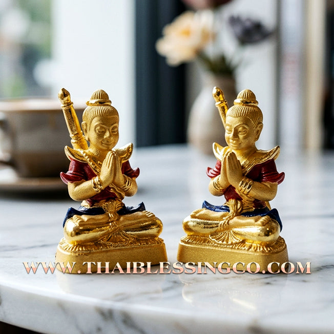 ✨ Khun Phaen "Saen Akhom" Mon Maha Long Royal Edition: Sacred Samrit Bronze with 24K Gold Plating & Hand-Painted Enamel (Long Ya) for Supreme Infatuation, Executive Charisma, and Elite Prosperity