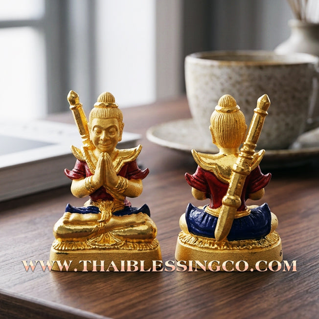 ✨ Khun Phaen "Saen Akhom" Mon Maha Long Royal Edition: Sacred Samrit Bronze with 24K Gold Plating & Hand-Painted Enamel (Long Ya) for Supreme Infatuation, Executive Charisma, and Elite Prosperity