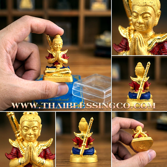 ✨ Khun Phaen "Saen Akhom" Mon Maha Long Royal Edition: Sacred Samrit Bronze with 24K Gold Plating & Hand-Painted Enamel (Long Ya) for Supreme Infatuation, Executive Charisma, and Elite Prosperity