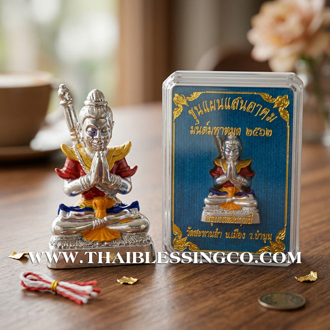 🔱 Khun Phaen San Arkom – "Mon Maha Long" Purple Samlit Edition – Kruba Nuea Rit (2562) – The Majestic Catalyst for Social Dominance, Infinite Wealth, and Hypnotic Charm!