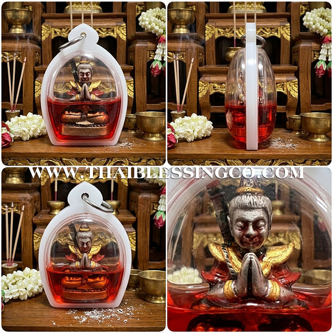 🔱 Khun Phaen San Arkom – "Mon Maha Long" Satin Enamel Edition – Kruba Nuea Rit (2562) – The High-Frequency Catalyst for Absolute Charisma, Infinite Wealth, and Sovereign Influence!