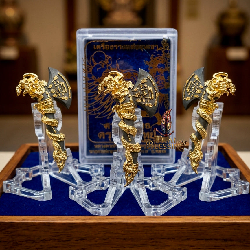 🔱 Khwan Fa Satra Kruttha Wet: The Sovereign Axe of Garuda's Might – Luang Pho Amnat (2024) – The Ultimate Alchemical Engine for Absolute Dominance & Celestial Wealth!