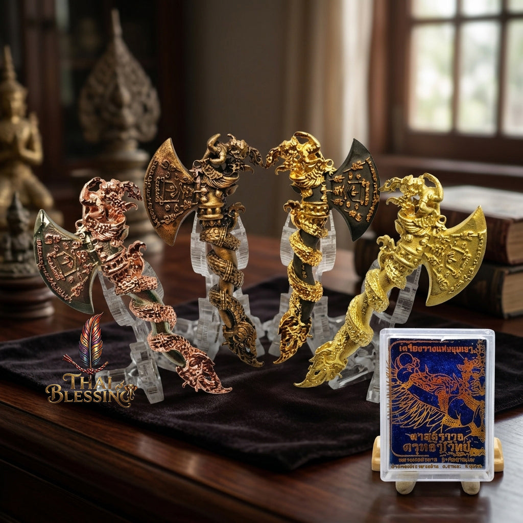 🔱 Khwan Fa Satra Kruttha Wet: The Sovereign Axe of Garuda's Might – Luang Pho Amnat (2024) – The Ultimate Alchemical Engine for Absolute Dominance & Celestial Wealth!