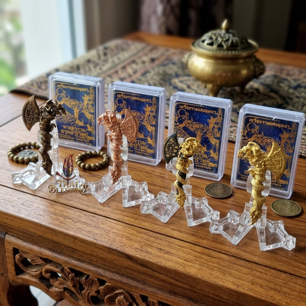 🔱 Khwan Fa Satra Kruttha Wet: The Sovereign Axe of Garuda's Might – Luang Pho Amnat (2024) – The Ultimate Alchemical Engine for Absolute Dominance & Celestial Wealth!