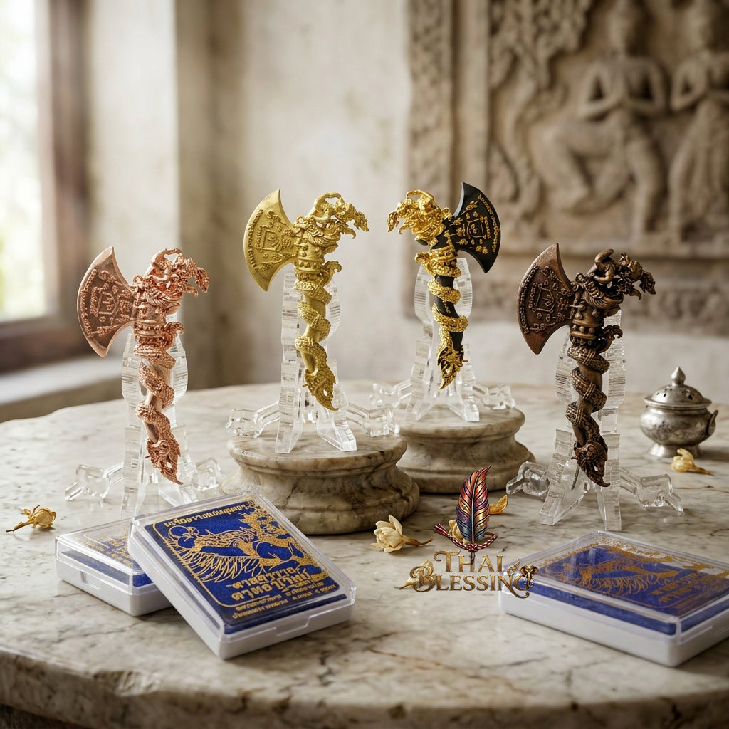 🔱 Khwan Fa Satra Kruttha Wet: The Sovereign Axe of Garuda's Might – Luang Pho Amnat (2024) – The Ultimate Alchemical Engine for Absolute Dominance & Celestial Wealth!
