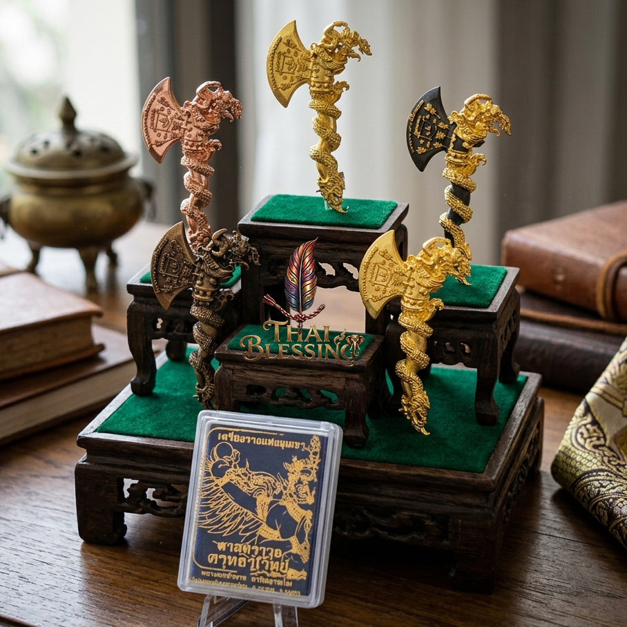 🔱 Khwan Fa Satra Kruttha Wet: The Sovereign Axe of Garuda's Might – Luang Pho Amnat (2024) – The Ultimate Alchemical Engine for Absolute Dominance & Celestial Wealth!