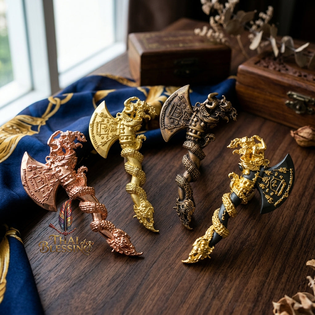 🔱 Khwan Fa Satra Kruttha Wet: The Sovereign Axe of Garuda's Might – Luang Pho Amnat (2024) – The Ultimate Alchemical Engine for Absolute Dominance & Celestial Wealth!