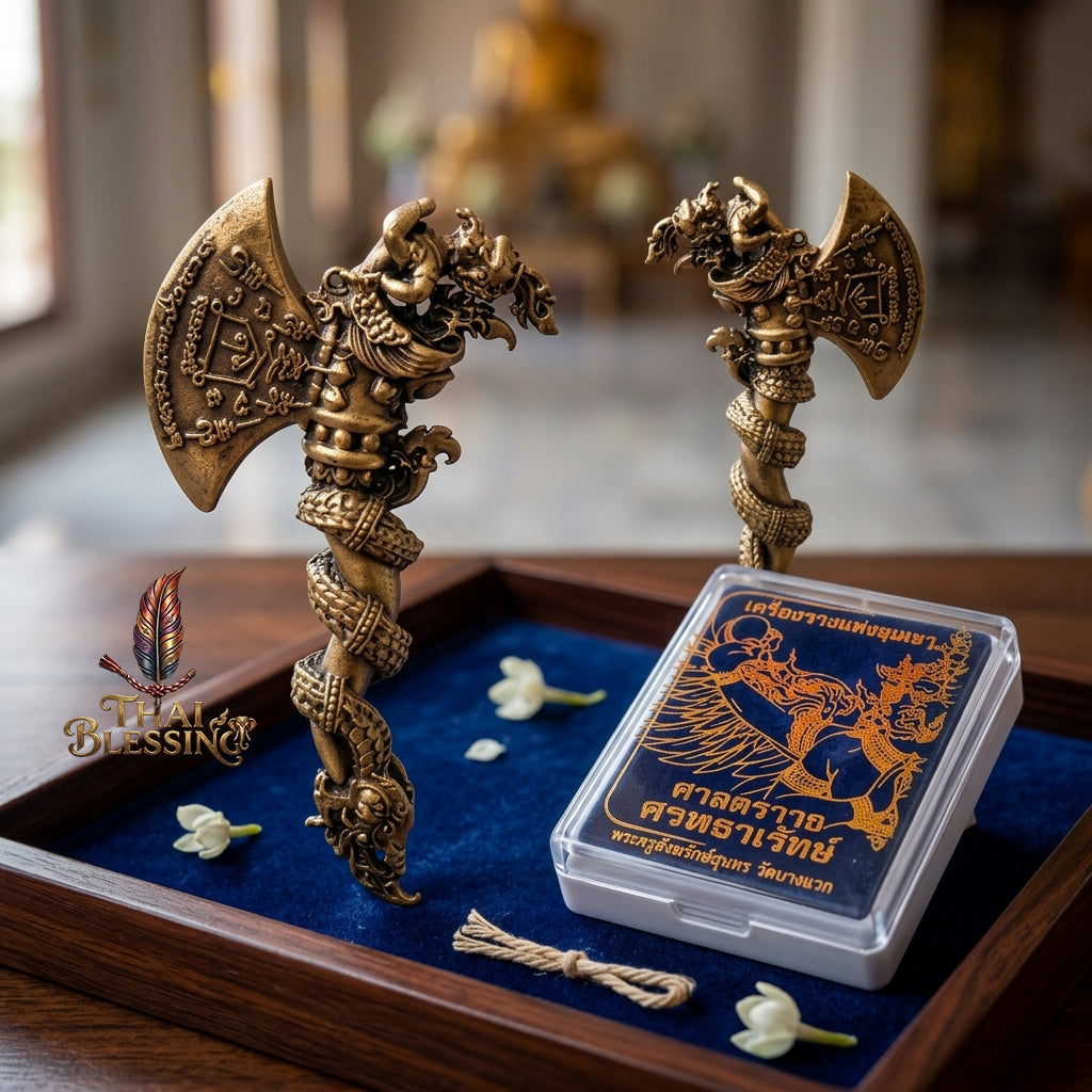 🔱 Khwan Fa Satra Kruttha Wet: The Sovereign Axe of Garuda's Might – Luang Pho Amnat (2024) – The Ultimate Alchemical Engine for Absolute Dominance & Celestial Wealth!