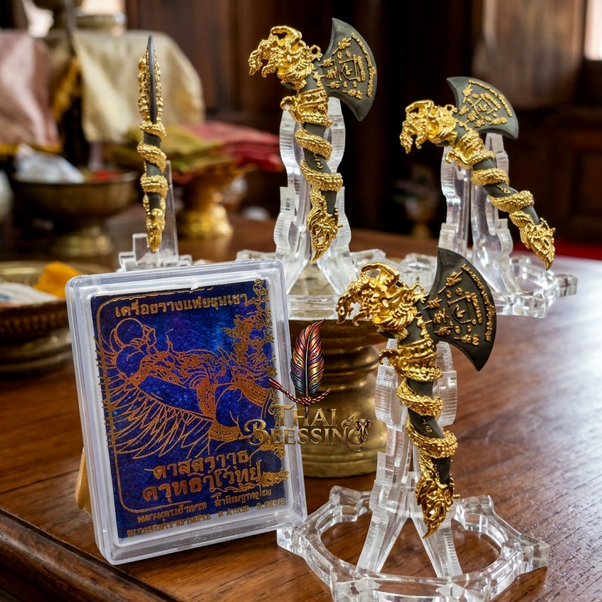 🔱 Khwan Fa Satra Kruttha Wet: The Sovereign Axe of Garuda's Might – Luang Pho Amnat (2024) – The Ultimate Alchemical Engine for Absolute Dominance & Celestial Wealth!
