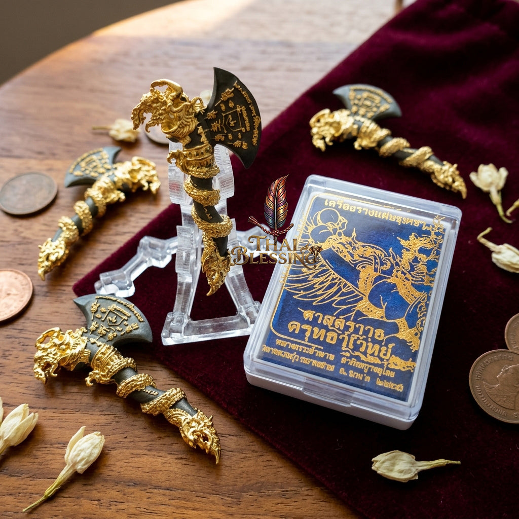 🔱 Khwan Fa Satra Kruttha Wet: The Sovereign Axe of Garuda's Might – Luang Pho Amnat (2024) – The Ultimate Alchemical Engine for Absolute Dominance & Celestial Wealth!