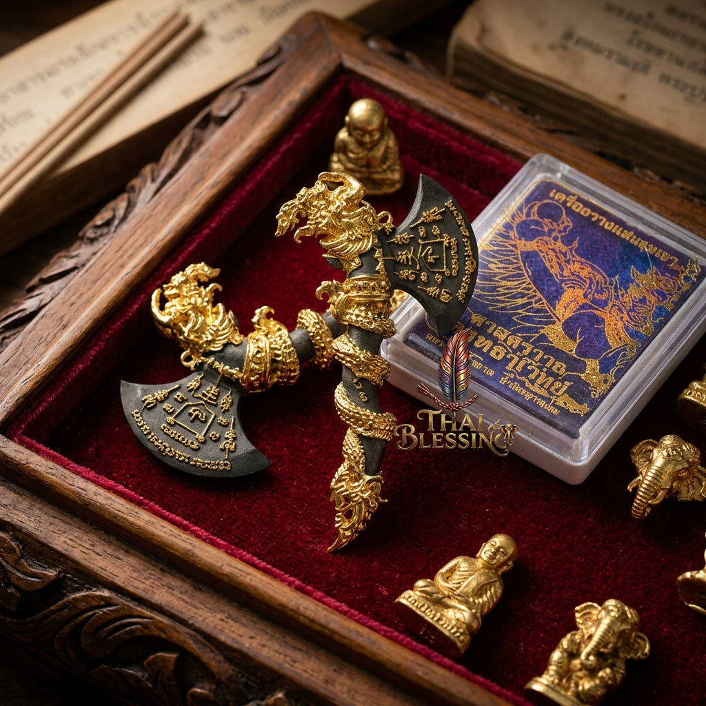 🔱 Khwan Fa Satra Kruttha Wet: The Sovereign Axe of Garuda's Might – Luang Pho Amnat (2024) – The Ultimate Alchemical Engine for Absolute Dominance & Celestial Wealth!