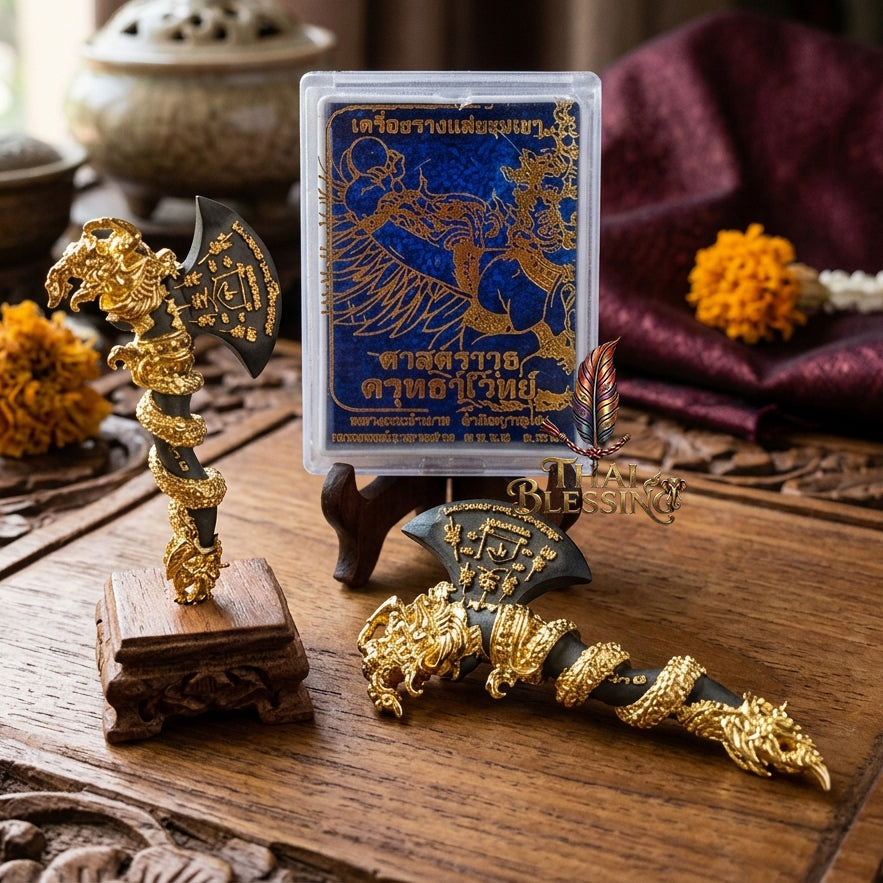 🔱 Khwan Fa Satra Kruttha Wet: The Sovereign Axe of Garuda's Might – Luang Pho Amnat (2024) – The Ultimate Alchemical Engine for Absolute Dominance & Celestial Wealth!