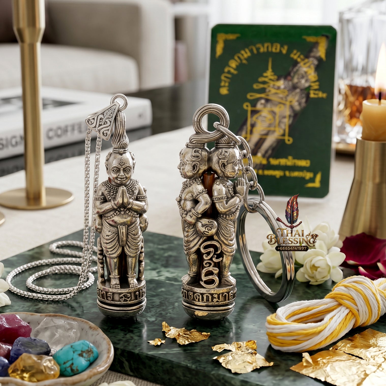 ✨👶🌟 Authentic Thai Amulet Sovereign Asset Catalyst - Cosmic Abundance Takrut Sleeve (4.7x1.8 cm), Ajarn Subin 2013 High-Brilliance Native Nickel Shield