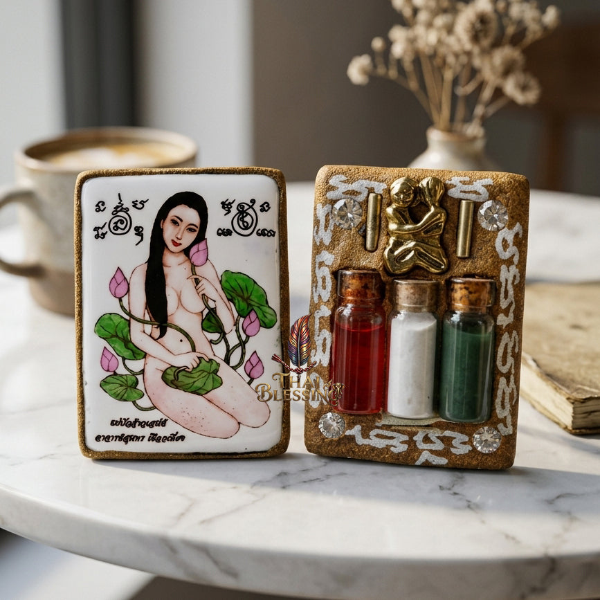 🌸 Locket Mae Bua Chao Saneh (Bua Bang Bai): The Sovereign Queen of Enchantment – Arjan Sunthorn Phueakthiang (2561) – The Ultimate Alchemical Engine for Absolute Attraction & Infinite Fortune! ขาว