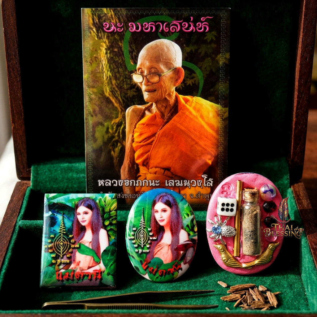 🔱 Locket Mae Tani: The Sovereign Queen of Emerald Abundance – Khru Ba Na (Samnaksong Doi I Hui) – The Ultimate Alchemical Engine for Financial Harvest & Hypnotic Attraction! Oval