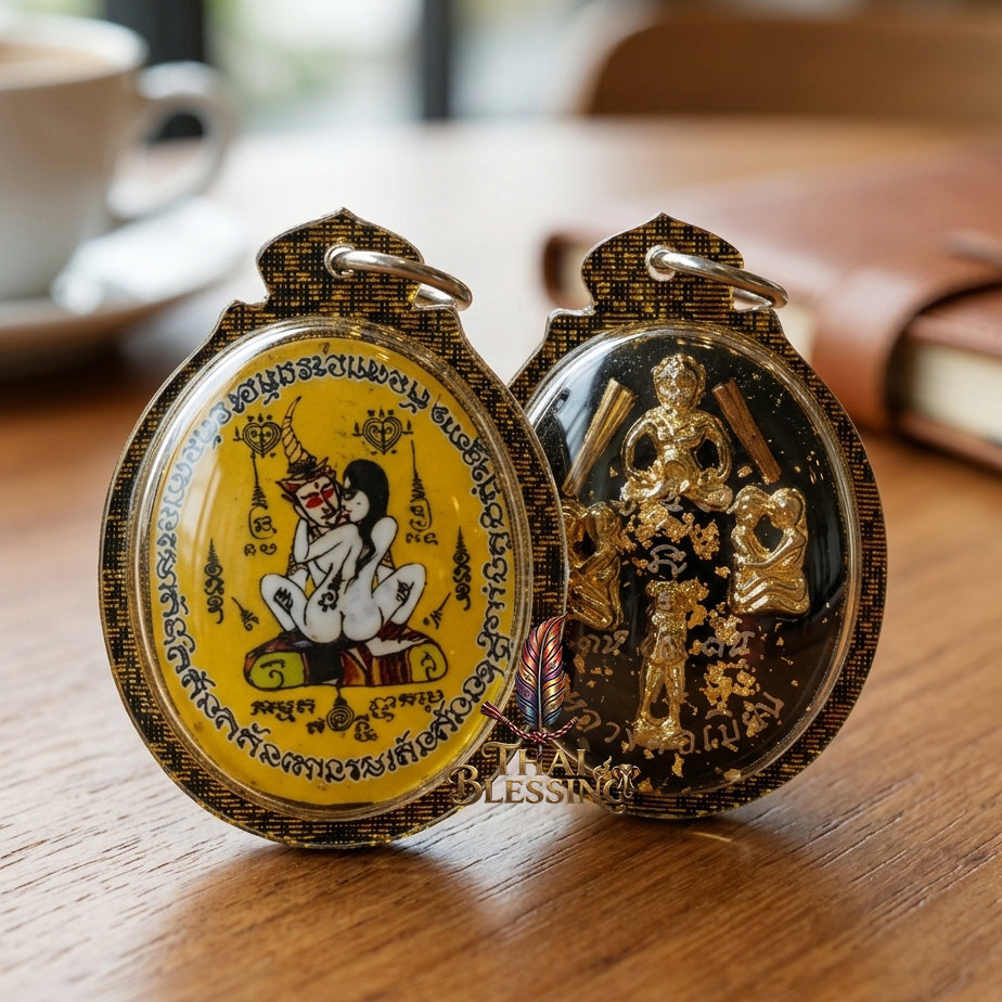 🔱 Locket Phor Ngang Roy Choo The Sovereign of 100 Lovers & Infinite Wealth – (Rakha & Dok Thong Yonee Oil Edition) – Luang Phor Mian, Buriram – The Ultimate Alchemical Engine for Absolute Attraction, Financial Dominance, and Unstoppable Aura!