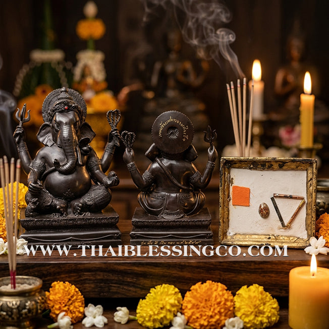 🐘💰 Lord Ganesha (Phra Pikanet) – "Mang Mee Ngoen Thong" (Abundant Wealth) Edition – Black Oxide Ritual Metal (Rom Dam) – Luang Pu Key, Wat Sri Lamyong – The Divine Engine for Total Obstacle Removal, Commercial Dominance, and Unstoppable Life Elevation!