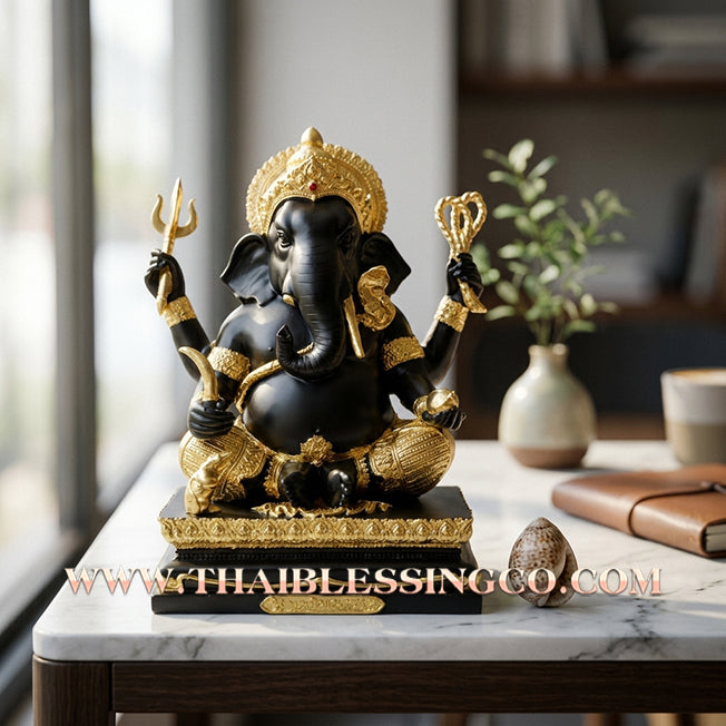 🐘💰 Lord Ganesha (Phra Pikanet) – "Mang Mee Ngoen Thong" (Abundant Wealth) – The Divine Engine for Total Obstacle Removal, Commercial Dominance, and Unstoppable Life Elevation! Size11*16 cm