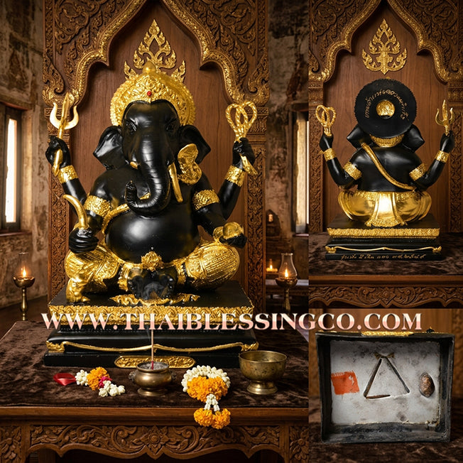 🐘💰 Lord Ganesha (Phra Pikanet) – "Mang Mee Ngoen Thong" (Abundant Wealth) – The Divine Engine for Total Obstacle Removal, Commercial Dominance, and Unstoppable Life Elevation! Size11*16 cm