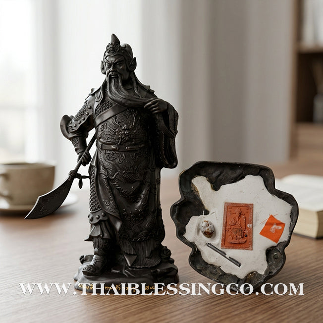 ⚔️💰 Lord Guan Yu (The God of Honor & War) – Blackened Samrit Bronze Altar Edition: "Song Nam" Batch – Luang Pu Key, Wat Sri Lamyong – The Divine Engine for Absolute Business Dominance, Strategic Victory, and Sovereign Life Elevation!