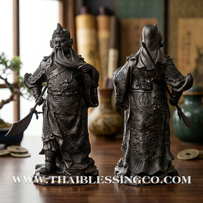 ⚔️💰 Lord Guan Yu (The God of Honor & War) – Blackened Samrit Bronze Altar Edition: "Song Nam" Batch – Luang Pu Key, Wat Sri Lamyong – The Divine Engine for Absolute Business Dominance, Strategic Victory, and Sovereign Life Elevation!