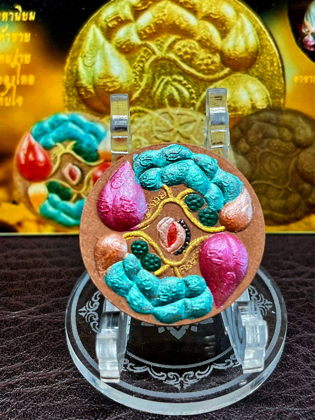 🪙 “Lotus Veil Charm Tablet” – Bua Bang Bai Attraction & Social Grace Powder Amulet by Ajarn Prakhong, “Charoen” Prosperity Edition