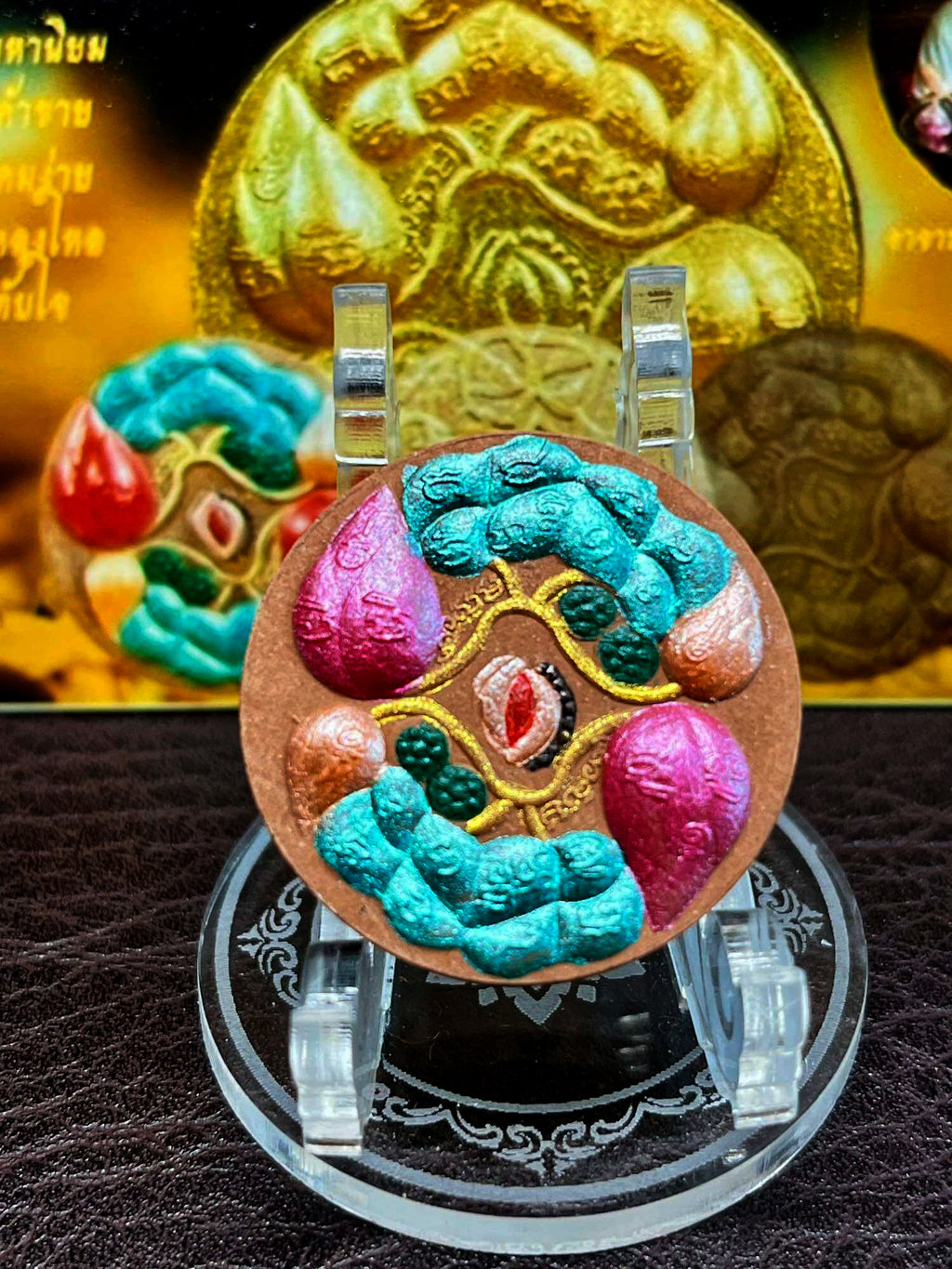 🪙 “Lotus Veil Charm Tablet” – Bua Bang Bai Attraction & Social Grace Powder Amulet by Ajarn Prakhong, “Charoen” Prosperity Edition