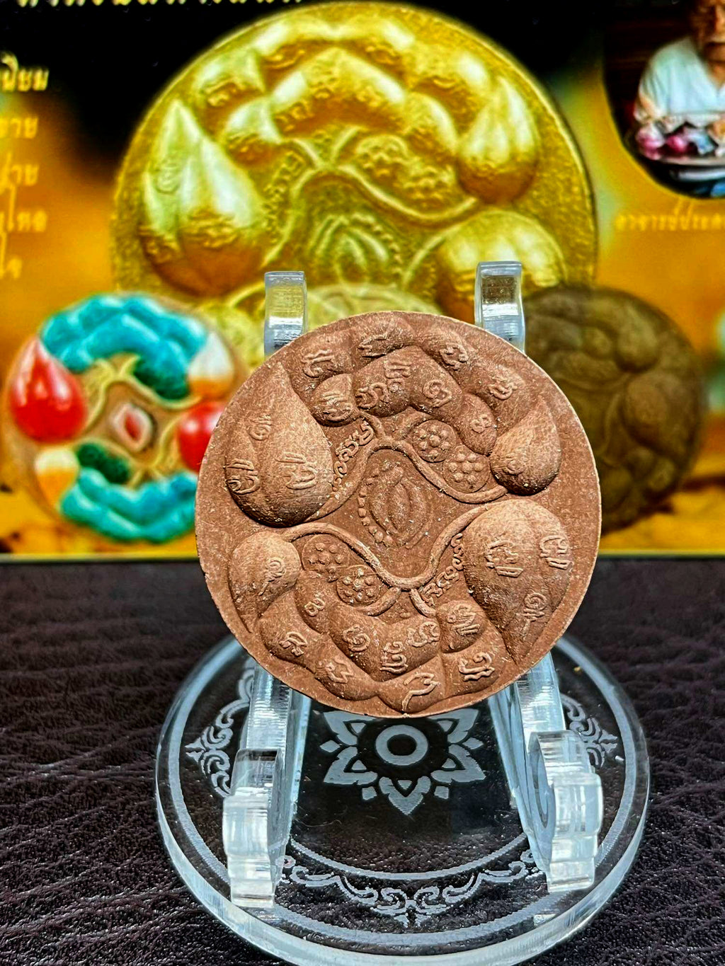 🪙 “Lotus Veil Charm Tablet” – Bua Bang Bai Attraction & Social Grace Powder Amulet by Ajarn Prakhong, “Charoen” Prosperity Edition