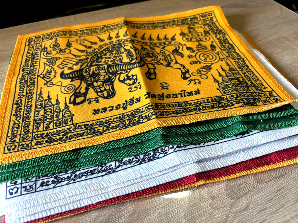 🪶 Luang Pu Im's Ox Archer Protection Yantra Cloth – Supreme Danger & Black Magic Shield (20x28cm)