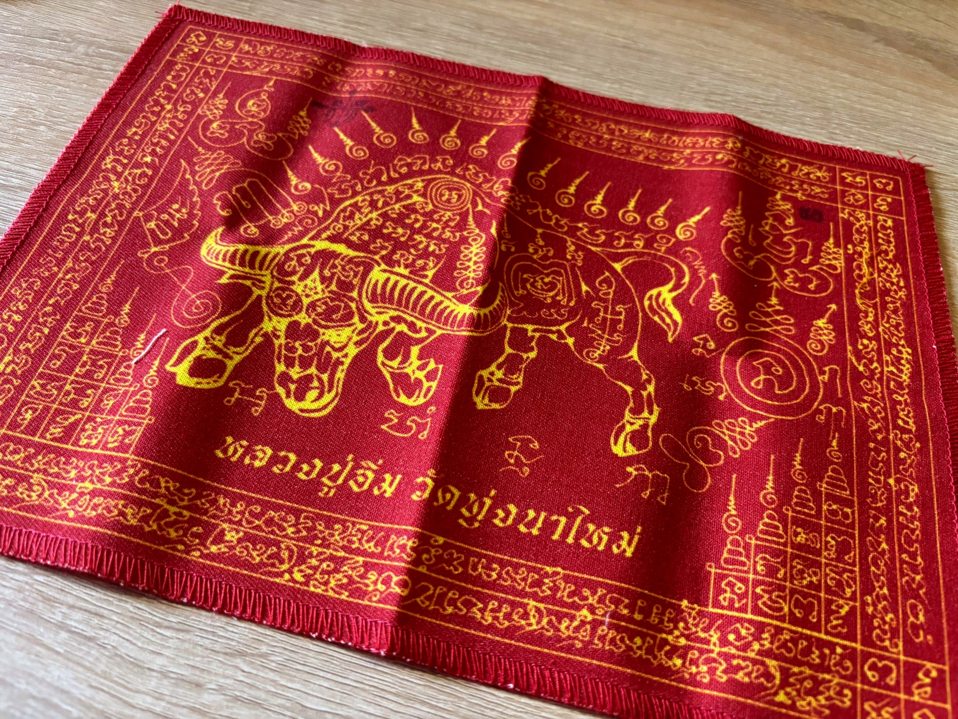 🪶 Luang Pu Im's Ox Archer Protection Yantra Cloth – Supreme Danger & Black Magic Shield (20x28cm)