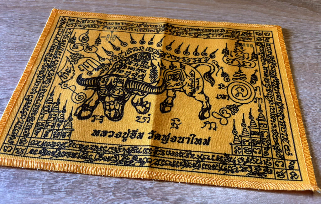 🪶 Luang Pu Im's Ox Archer Protection Yantra Cloth – Supreme Danger & Black Magic Shield (20x28cm)