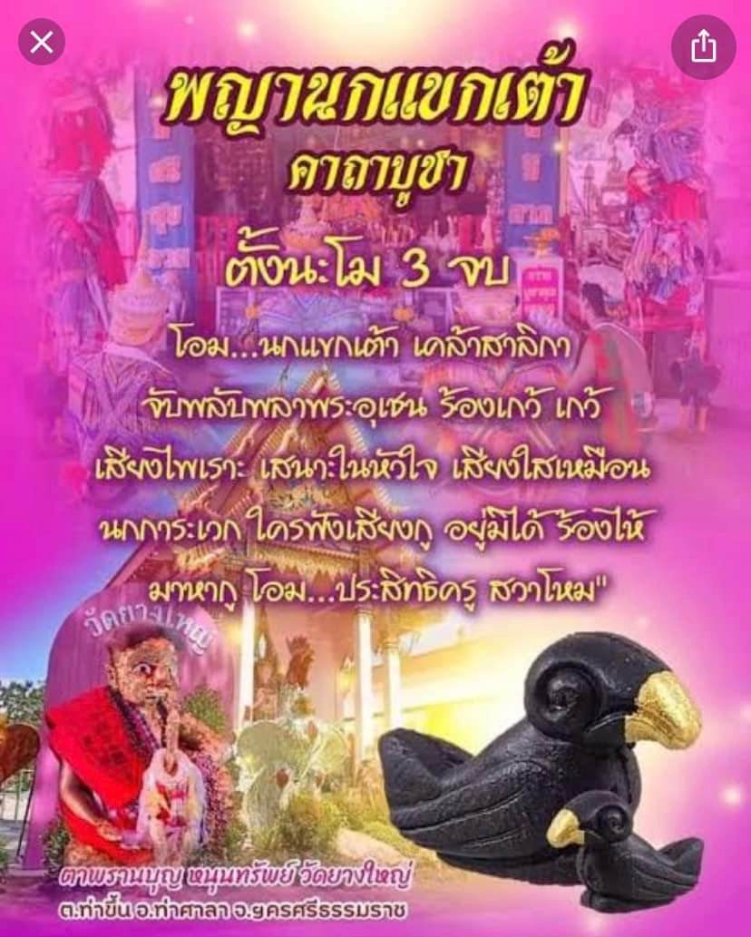 Lucky Nok Kaektao Amulet - Wealth Unshakable Edition - Wat Yang Yai 2021