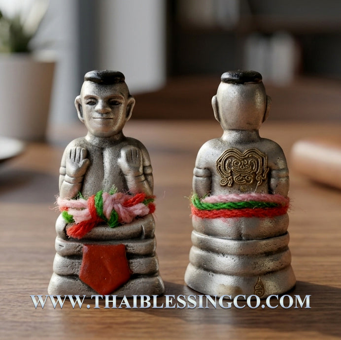 ✨ Luminous Abundance Guardian: Blessed "Kuman Thong Phoem Sap" Amulet – Sacred "Ngern Yuang" Liquid Silver Metal Wealth Magnet & Prosperity Talisman (2023 Edition by Luang Pu Kao)