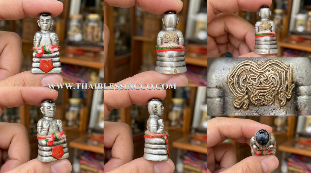 ✨ Luminous Abundance Guardian: Blessed "Kuman Thong Phoem Sap" Amulet – Sacred "Ngern Yuang" Liquid Silver Metal Wealth Magnet & Prosperity Talisman (2023 Edition by Luang Pu Kao)